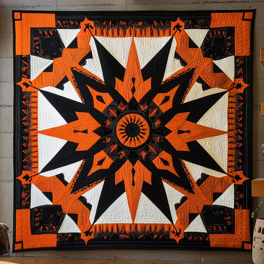 Sunrise Mandala Star Quilt Blanket