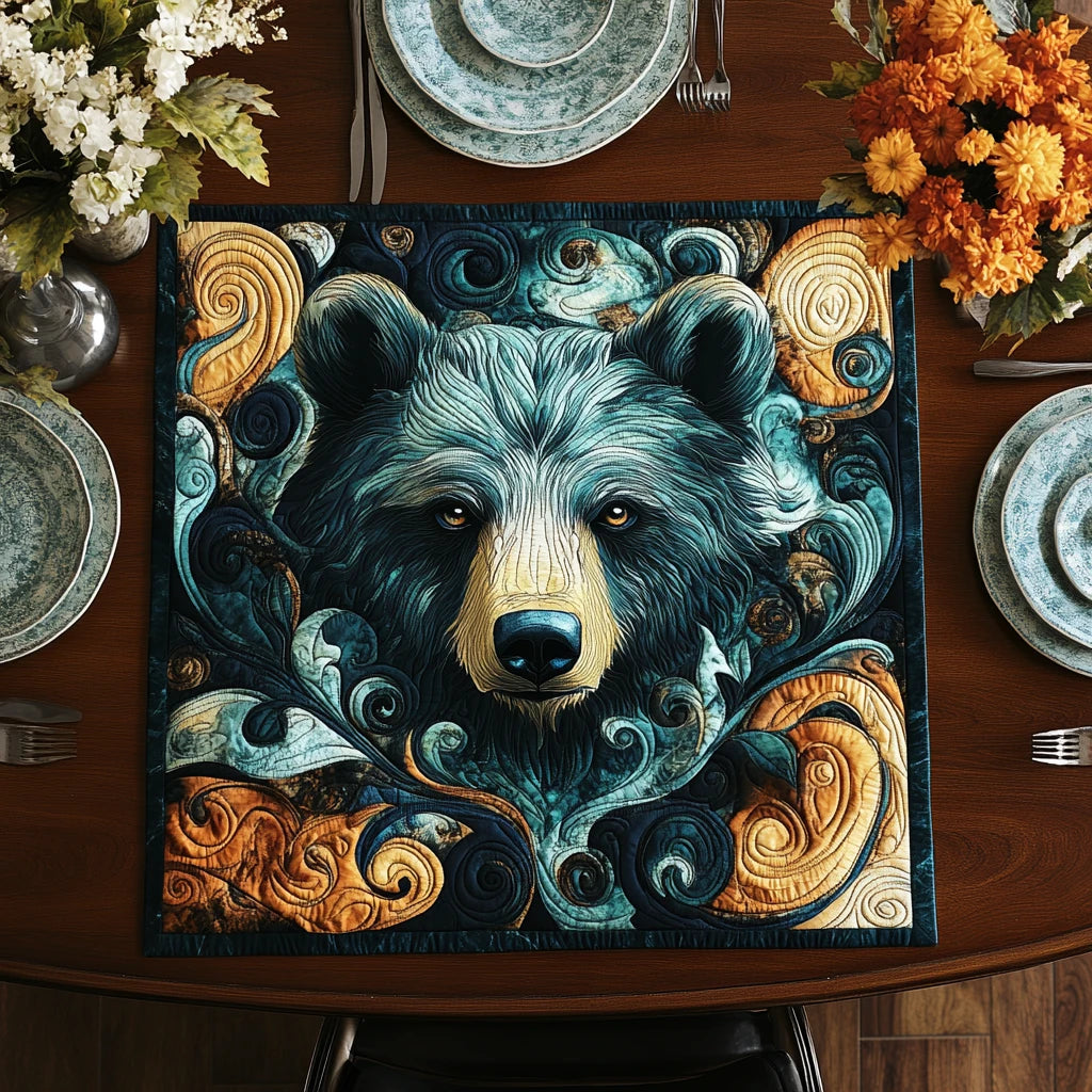 Sunset Bear Quilted Table Topper