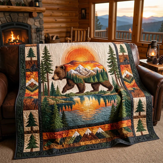 Sunset Bear Quilt Blanket
