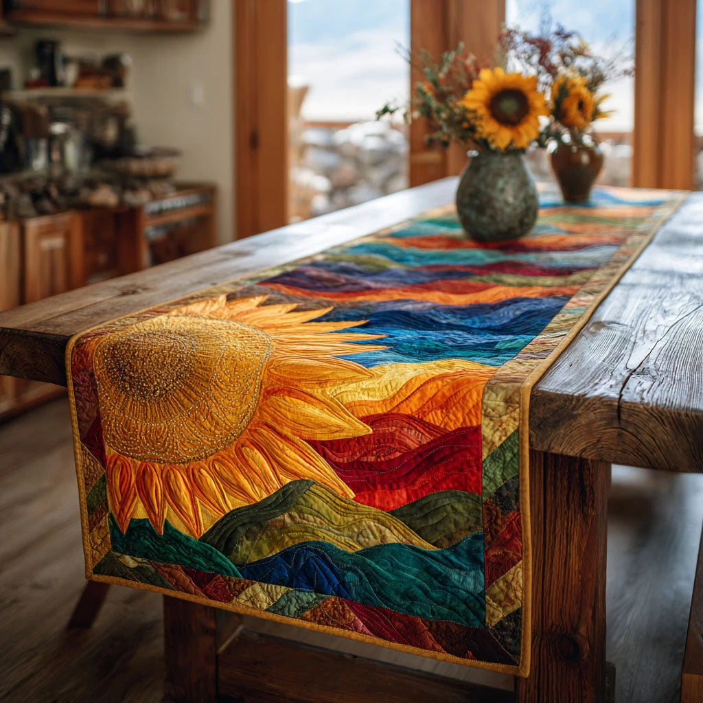 Sunset Glory Quilted Table Runner