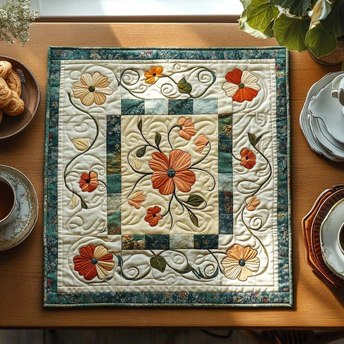 Sunset Poppy Dreams Quilted Table Topper