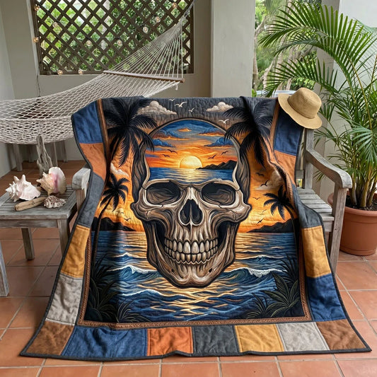 Sunset Skull Cove Quilt Blanket