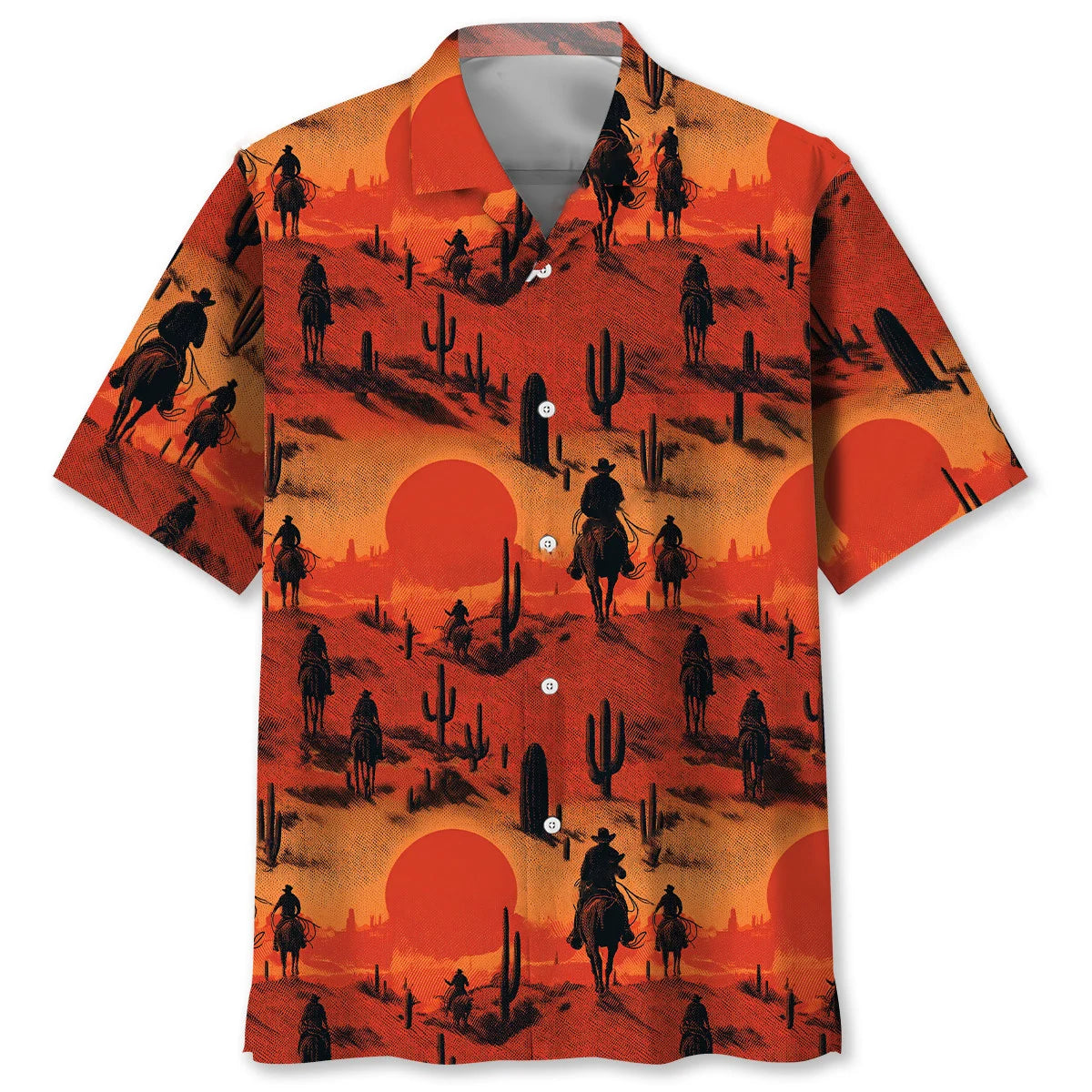 Sunset Rodeo Trail Hawaiian Shirt, custom shirt gift for men (view 2)
