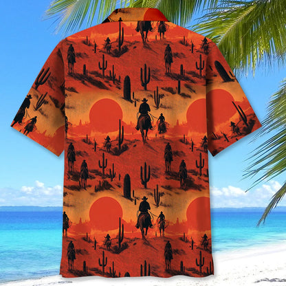 Sunset Rodeo Trail Hawaiian Shirt, custom shirt gift for men (view 4)