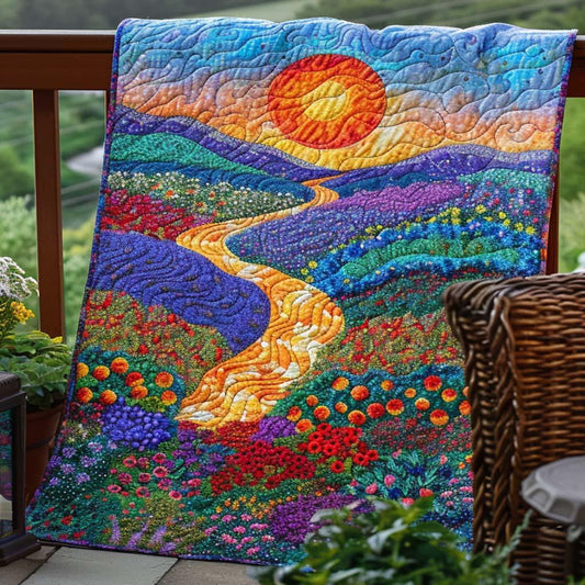 Sunshine Glow Quilt Blanket - Quilted Blanket by OtterMia