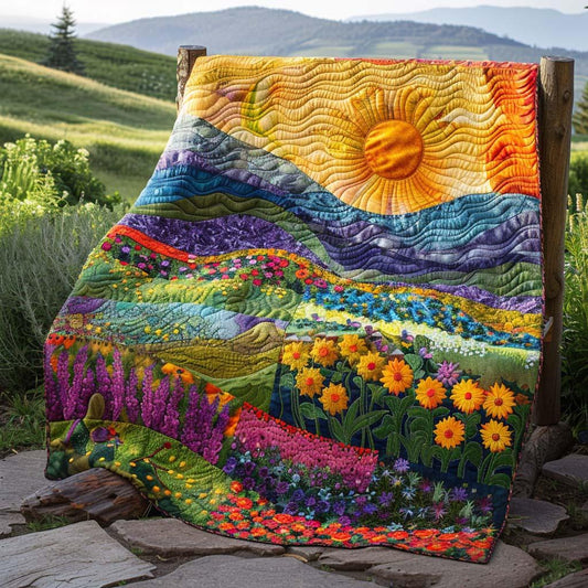 Sunshine Journey Quilt Blanket - Quilted Blanket by OtterMia