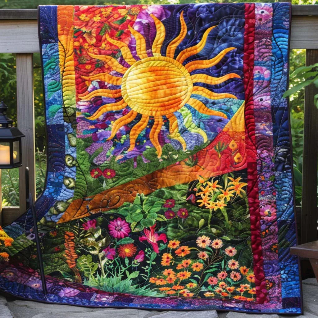 Sunshine Valley Quilt Blanket - Quilted Blanket by OtterMia
