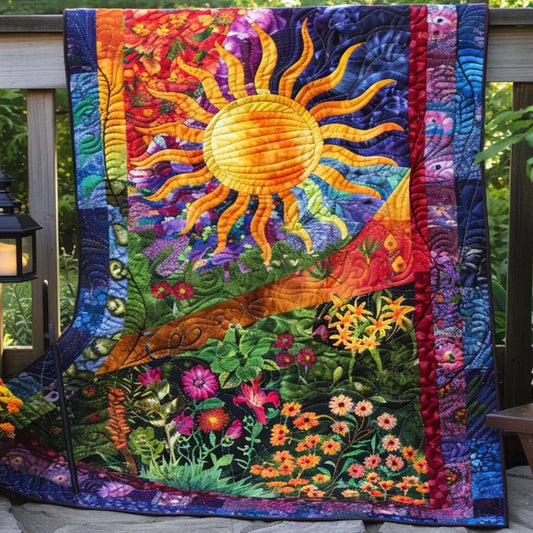 Sunshine Valley Quilt Blanket - Quilted Blanket by OtterMia