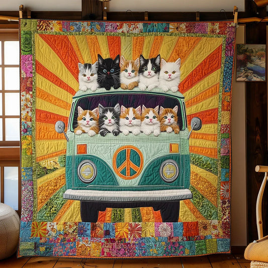 Sunshine Van Cat Quilt Blanket