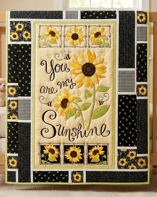 Sunshine You Quilt Blanket - Quilted Blanket by OtterMia