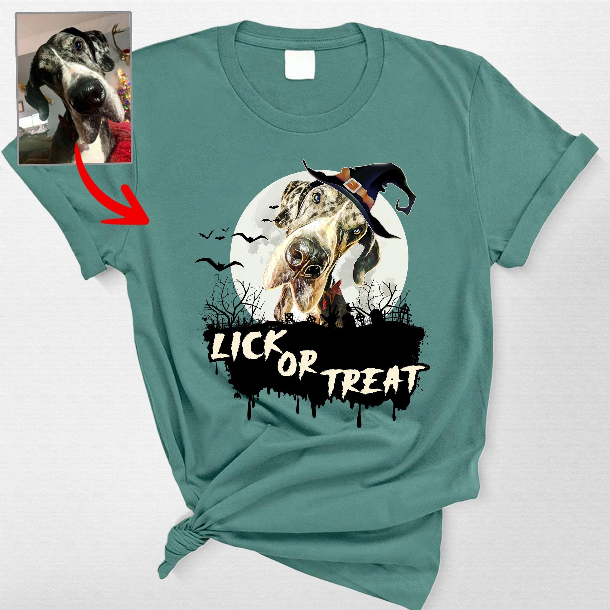 Super Spooky Customized Dog Premium Heavyweights T, custom pet portrait gift for pet lovers (view 3)