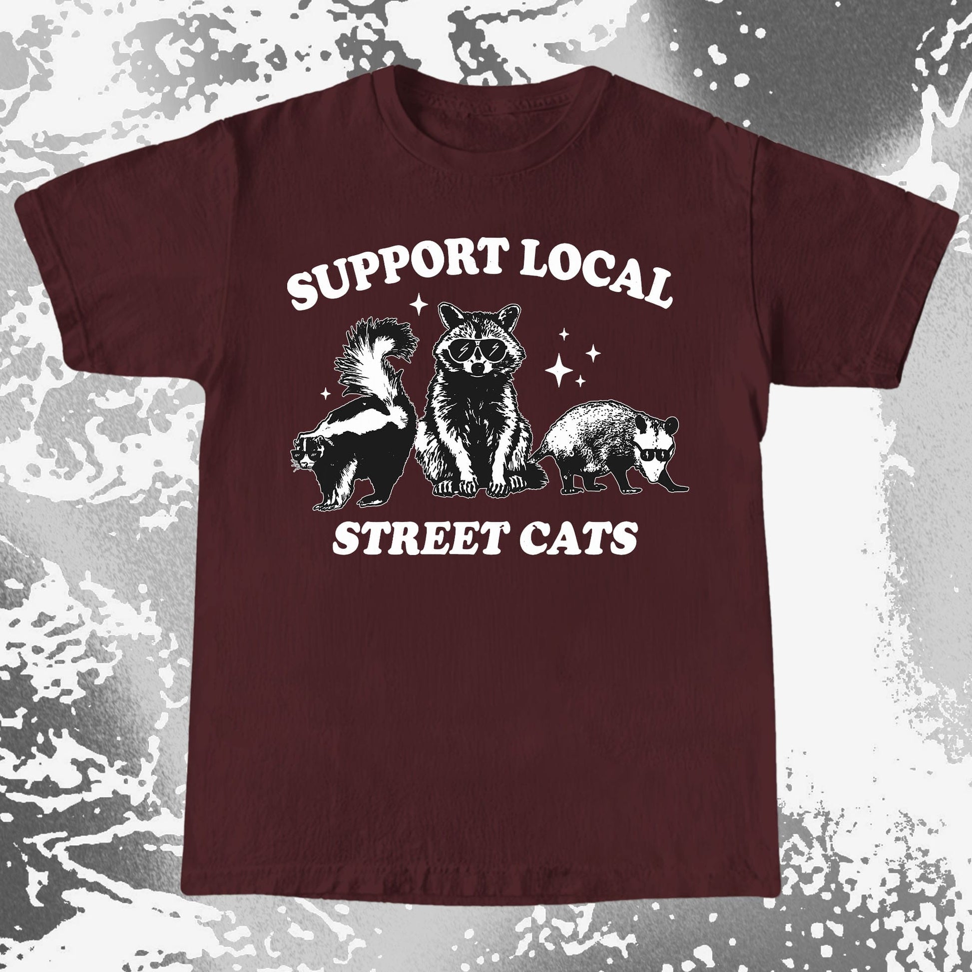Support Local Street Cats Raccoon Skunk Opossum, funny meme tee gift (view 6)