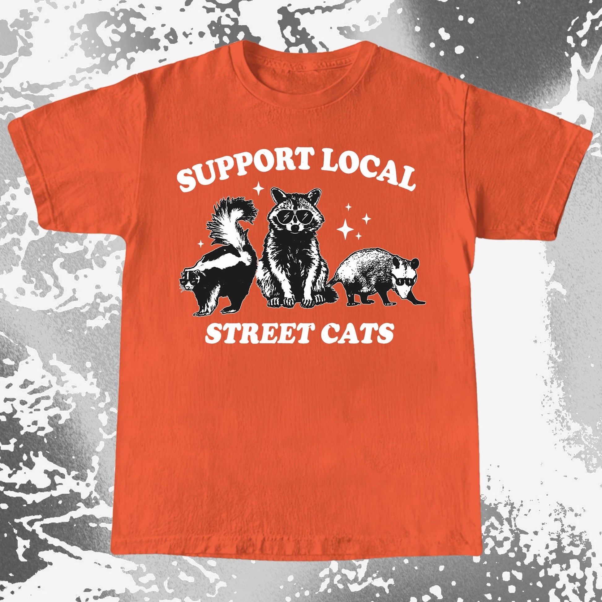 Support Local Street Cats Raccoon Skunk Opossum, funny meme tee gift (view 5)