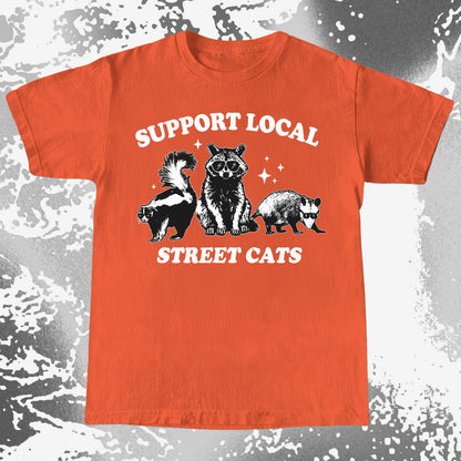 Support Local Street Cats Raccoon Skunk Opossum, funny meme tee gift (view 5)