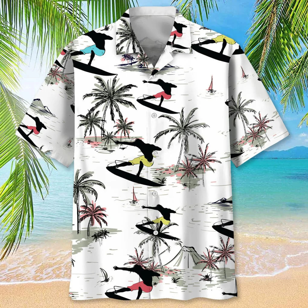 Surfing Coconut Hawaiian Shirt, custom shirt gift for men