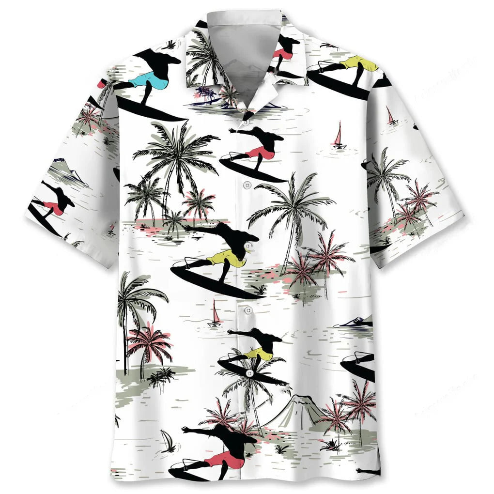 Surfing Coconut Hawaiian Shirt, custom shirt gift for men (view 2)