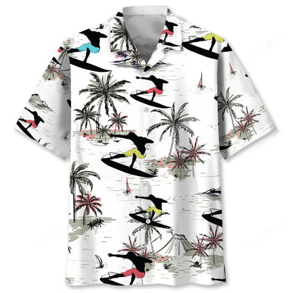 Surfing Coconut Hawaiian Shirt, custom shirt gift for men (view 2)
