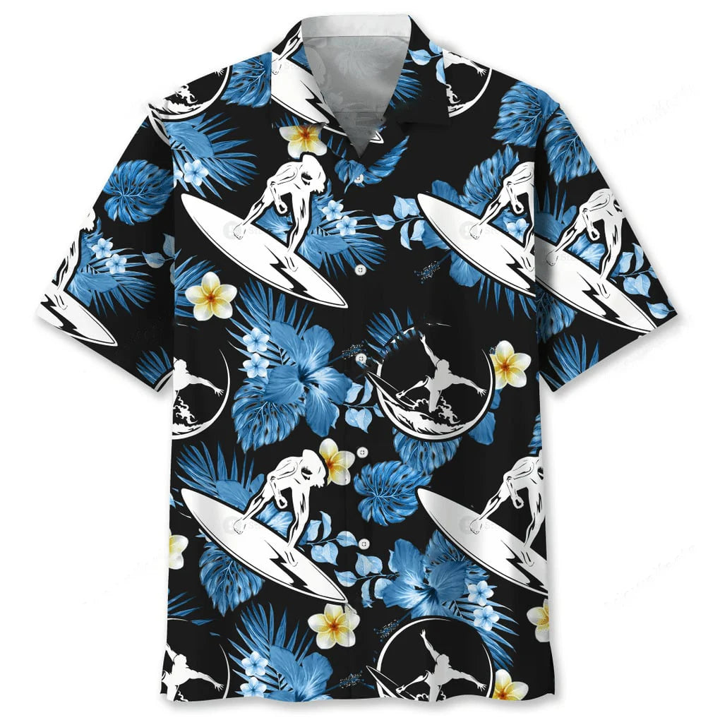 Surfing Nature Hawaiian Shirt, custom shirt gift for men
