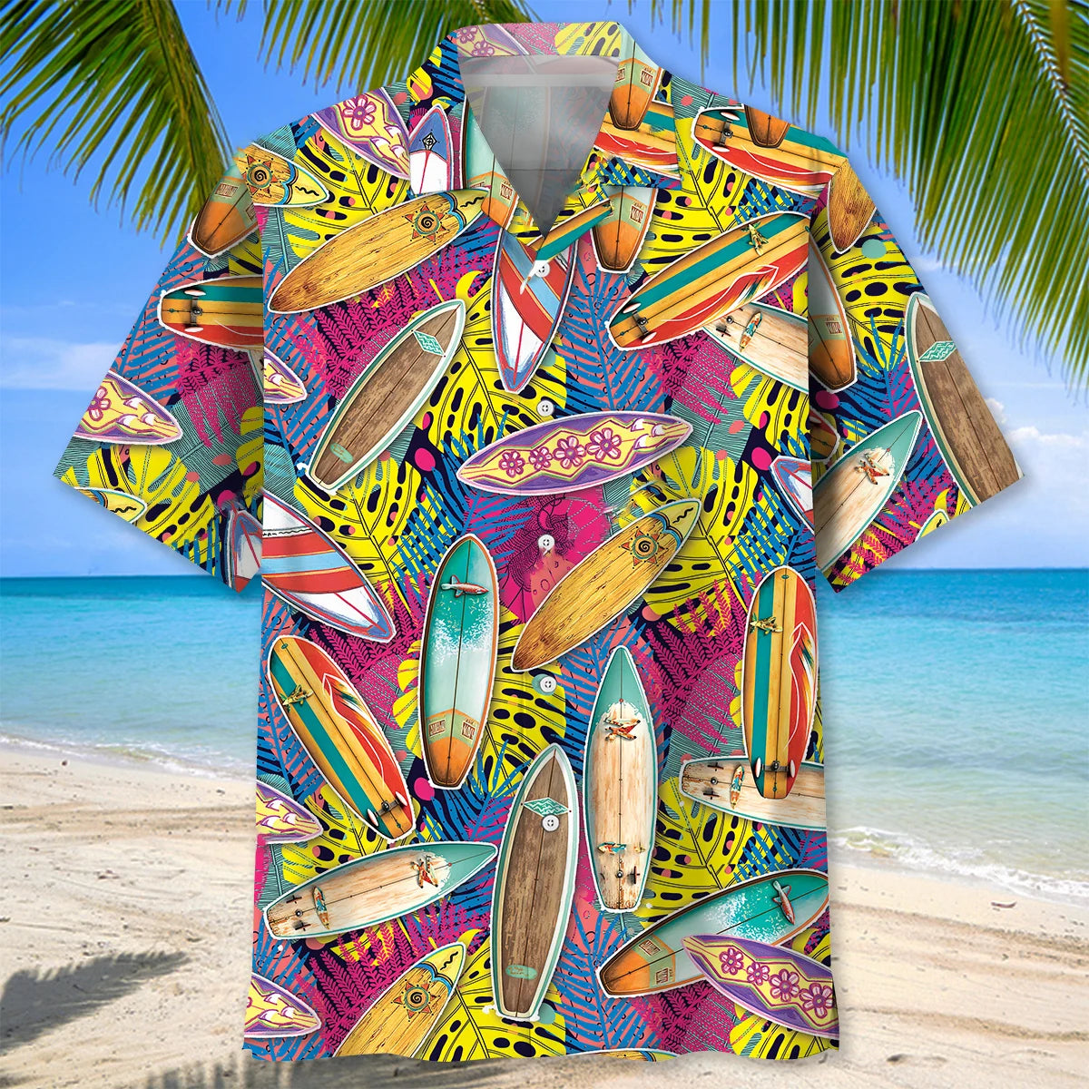 Surfing Nature Hawaiian Shirt, custom shirt gift for men (view 3)
