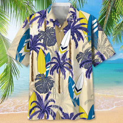 Surfing Palm Hawaiian Shirt, custom shirt gift for men