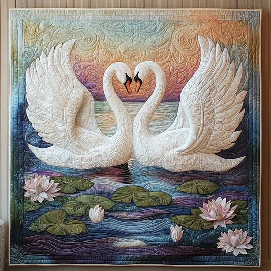 Swan Couple Quilt Blanket