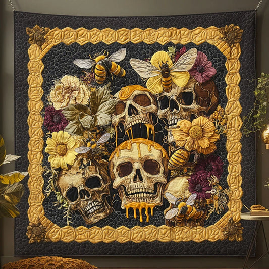 Swarm Skull Quilt Blanket