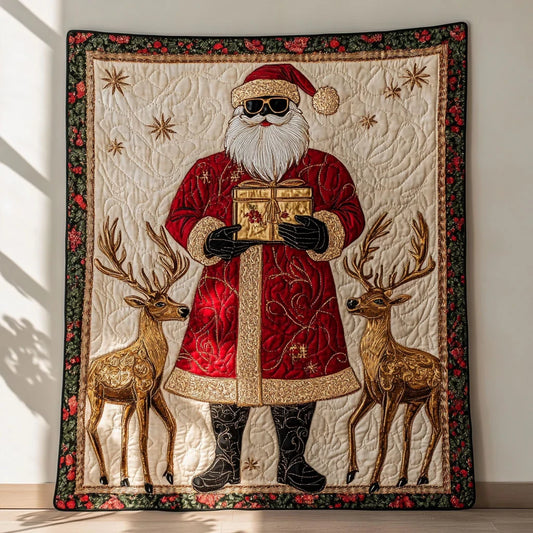 Sweet Black Santa Claus Dream Quilt Blanket