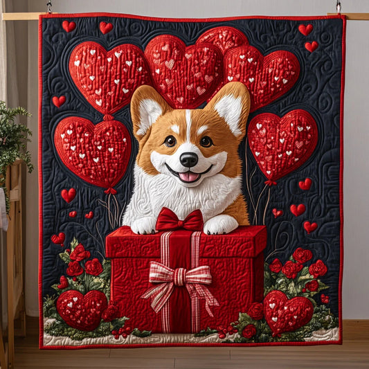 Sweet Corgi Quilt Blanket