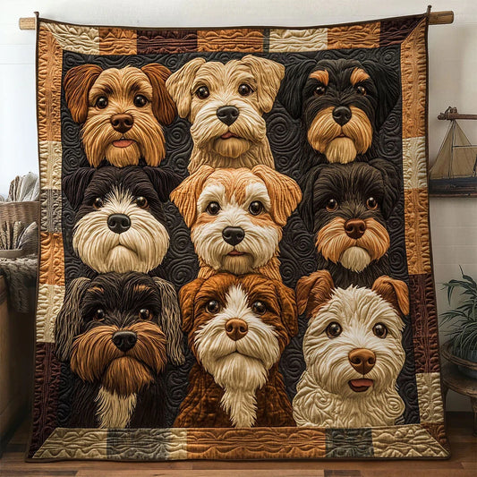 Sweet Face Miniature Schnauzer Quilt Blanket