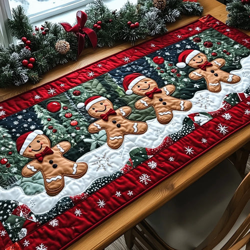 Sweet Gingerbread Quilted Table Runner