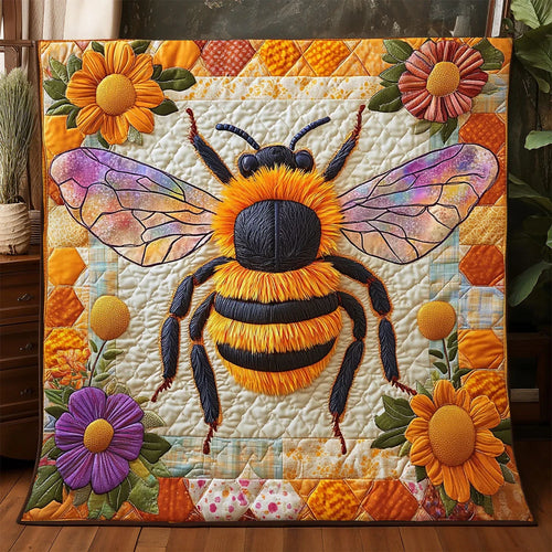 Sweet Honey Bee Quilt Blanket