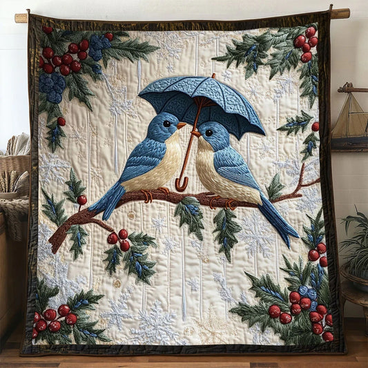 Sweet Pair Bluebird Quilt Blanket