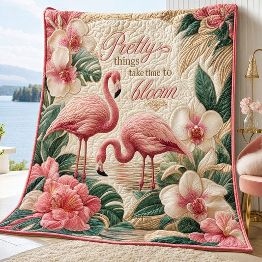 Sweet Patience Quilt Blanket - Quilted Blanket by OtterMia