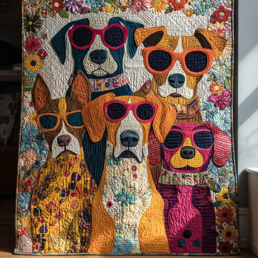 Sweet Puppy Quilt Blanket - Quilted Blanket by OtterMia