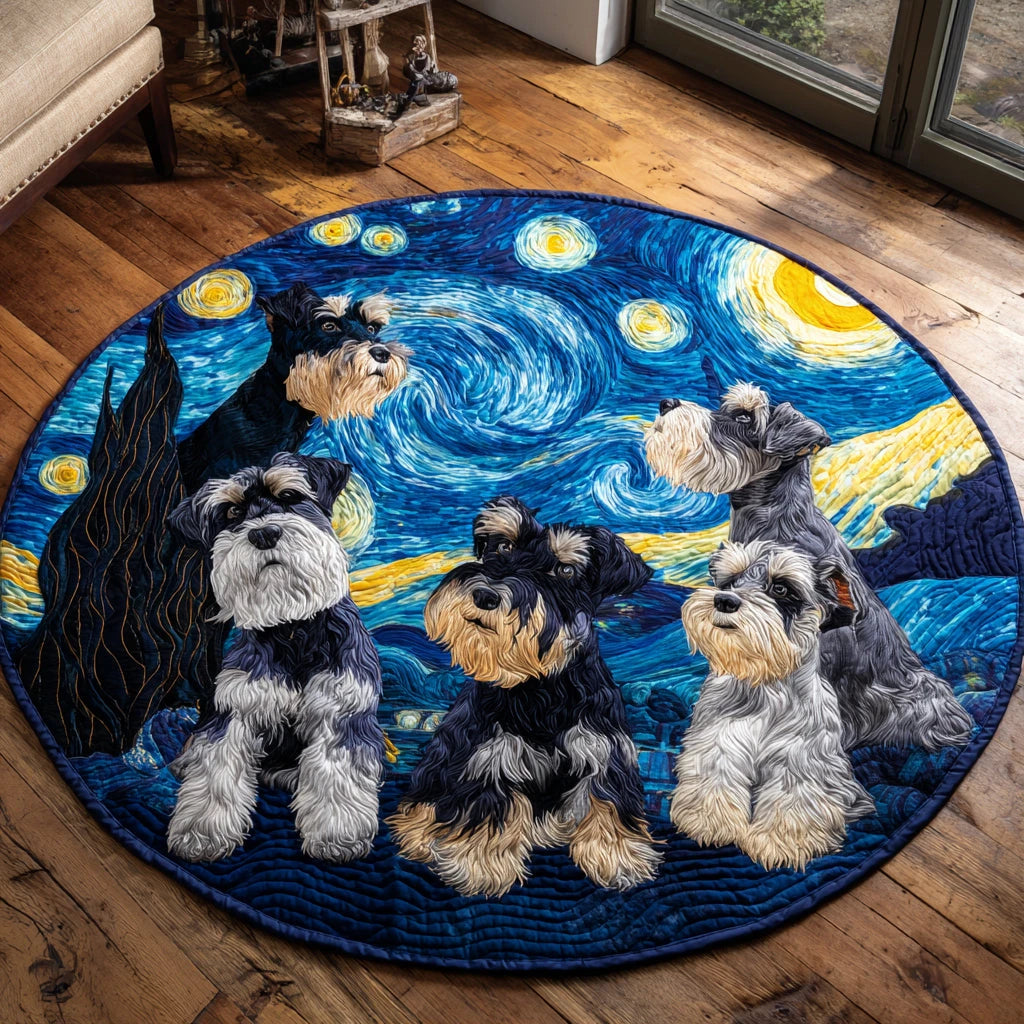 Sweet Schnauzer Quilted Round Mat