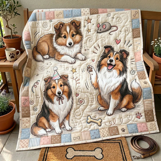 Sweet Sheltie Moments Quilt Blanket