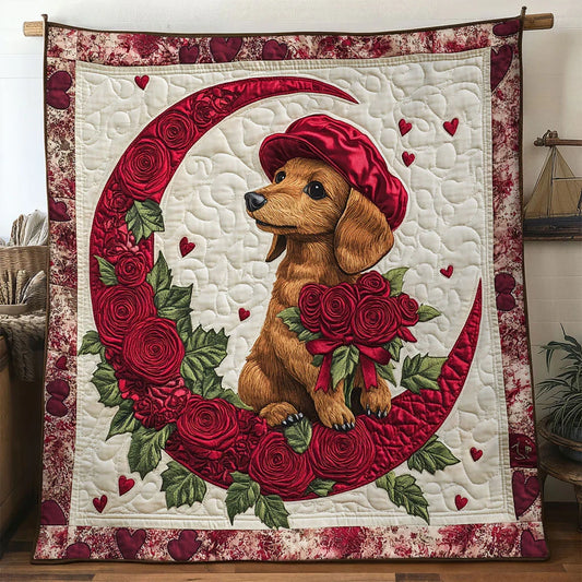Sweetheart Dachshund Quilt Blanket