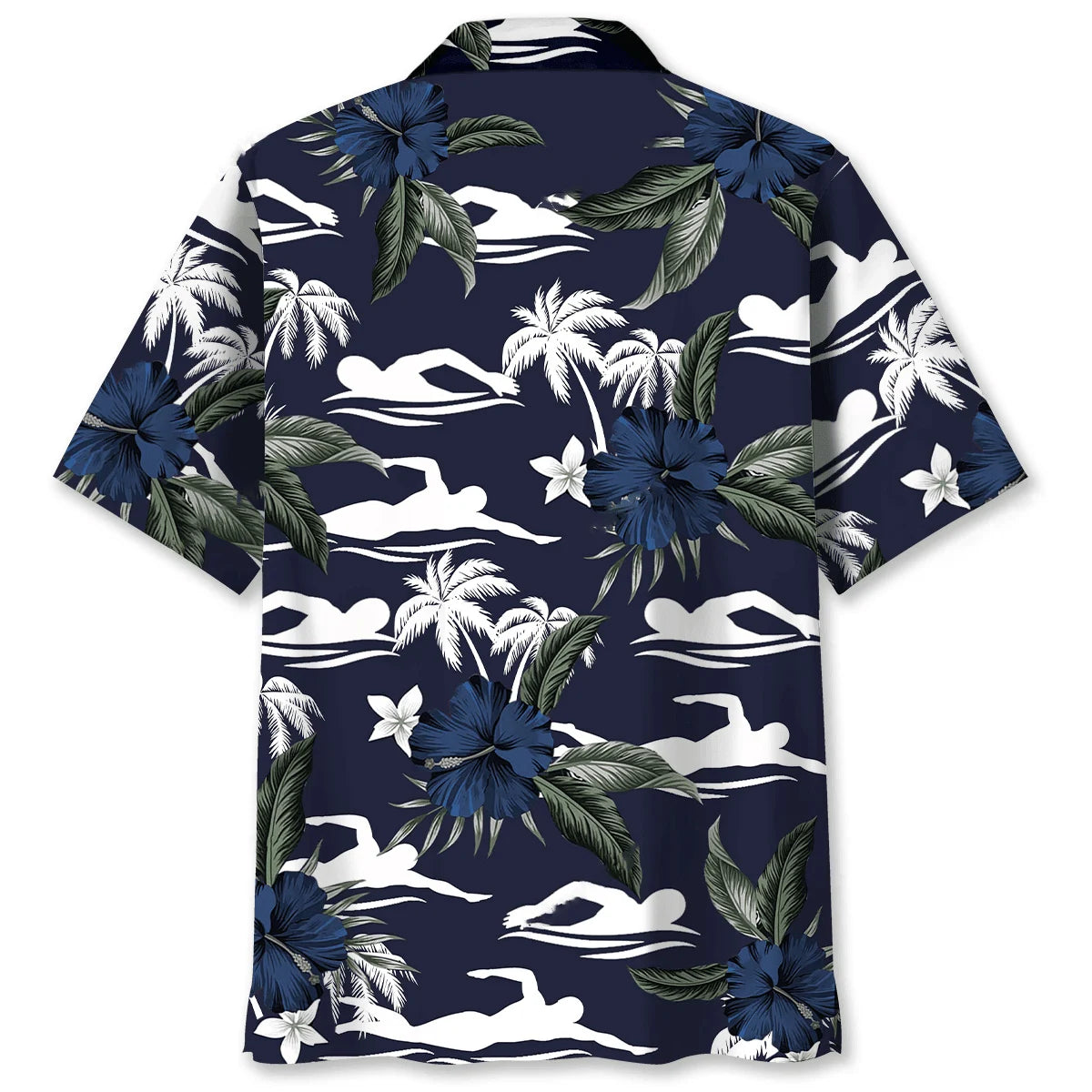 Swimming Hibiscus Hawaiian Shirt, custom shirt gift for men