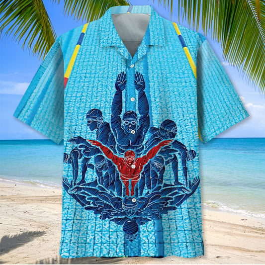 Swimming Lover Hawaiian Shirt, custom shirt gift for men