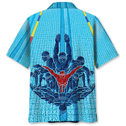 Swimming Lover Hawaiian Shirt, custom shirt gift for men (view 2)