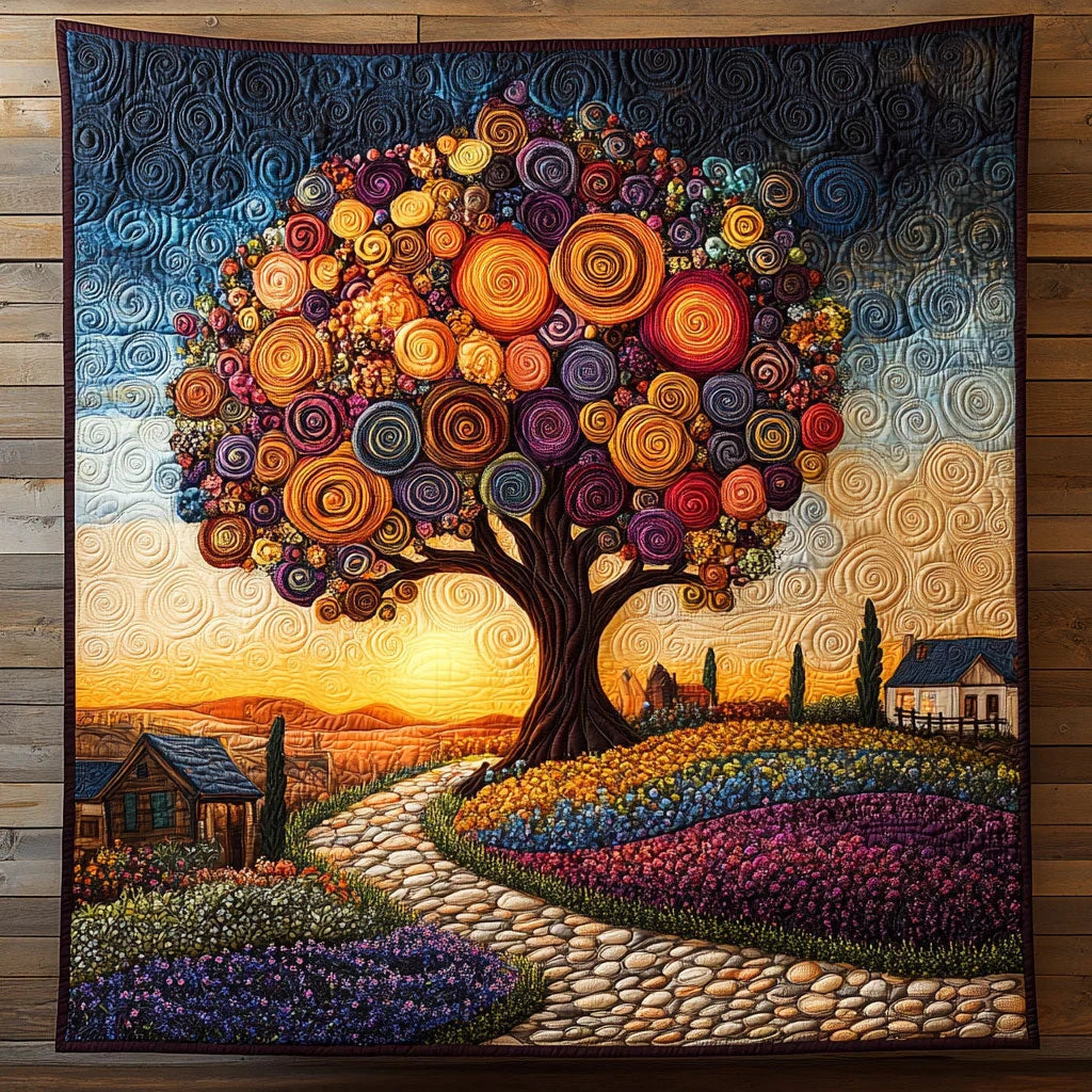 Swirling Tree Quilt Blanket