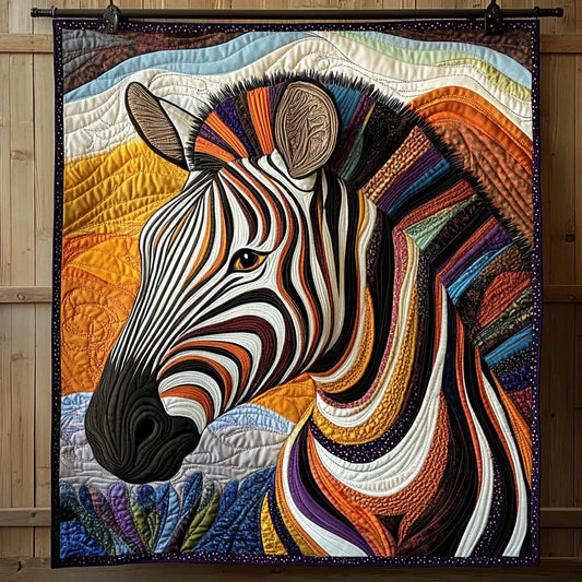 Swirling Zebra Quilt Blanket
