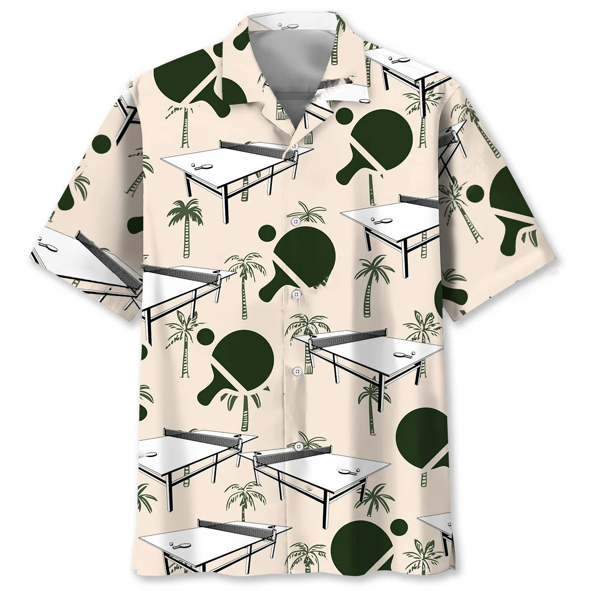 Table Tennis Palm Tree Hawaiian Shirt, custom shirt gift for men