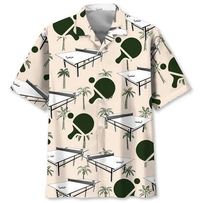 Table Tennis Palm Tree Hawaiian Shirt, custom shirt gift for men
