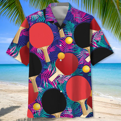 Table Tennis Tropical Hawaiian Shirt, custom shirt gift for men (view 2)