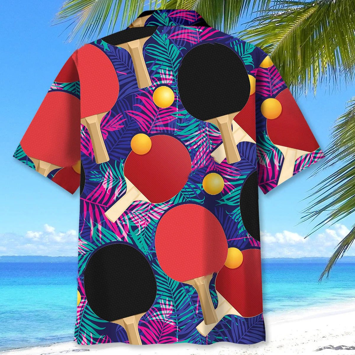 Table Tennis Tropical Hawaiian Shirt, custom shirt gift for men (view 3)