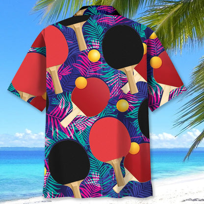 Table Tennis Tropical Hawaiian Shirt, custom shirt gift for men (view 3)