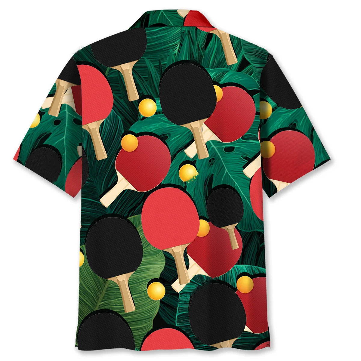 Table Tennis Tropical Leaves Hawaiian Shirt, custom shirt gift for men (view 3)