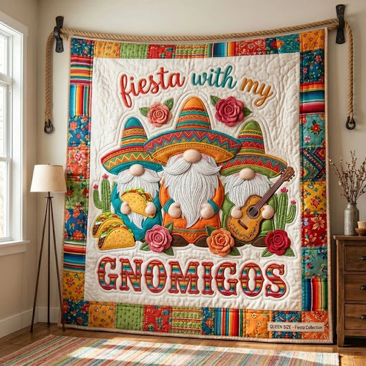 Taco Gnome Fiesta Quilt Blanket