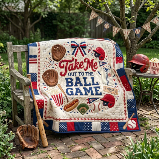 Take Me To The Ball Game Quilt Blanket